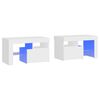 vidaXL Tables de chevet 2 pcs et lumi&egrave;res LED Blanc 70x36,5x40 cm