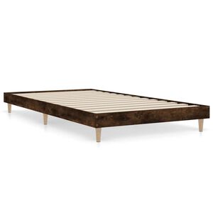 vidaXL Cadre de lit sans matelas ch&ecirc;ne fum&eacute; 90x190cm bois d'ing&eacute;nierie