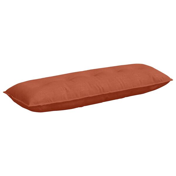 vidaXL Coussin de Dos Rouge orange 140 x 50 cm Tissu en velours c&ocirc;tel&eacute;
