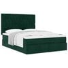 vidaXL Cadre de lit ottoman avec matelas vert fonc&eacute; 140x190 cm velours