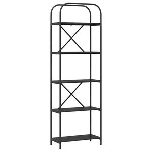 vidaXL &Eacute;tag&egrave;re 5 niveaux 60 x 30 x 183 cm Bois d'ing&eacute;nierie Ch&ecirc;ne noir