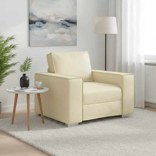 vidaXL Canap&eacute; Cr&egrave;me 99 x 80 x 84 cm tissu