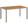 vidaXL Table de jardin 150x90x75 cm R&eacute;sine tress&eacute;e bois d'acacia Gris