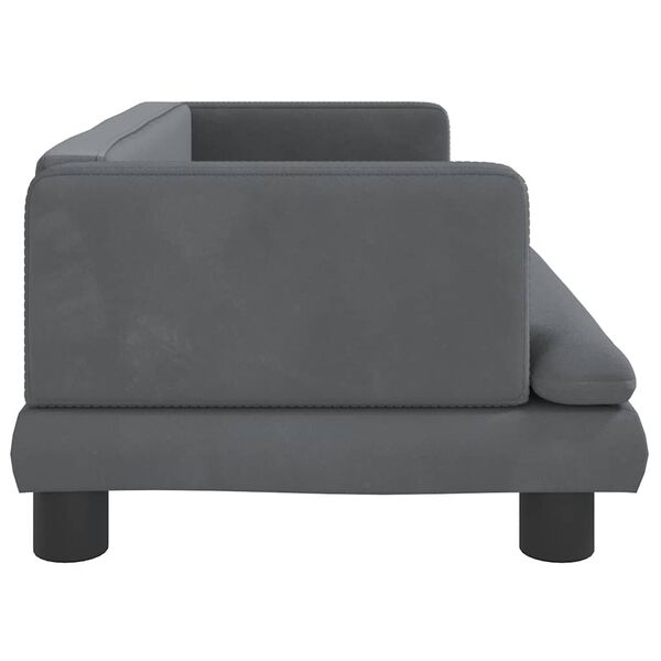 vidaXL Canap&eacute; pour enfants gris fonc&eacute; 80x45x30 cm velours