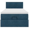 vidaXL Cadre de lit ottoman avec matelas bleu fonc&eacute; 80x200 cm velours