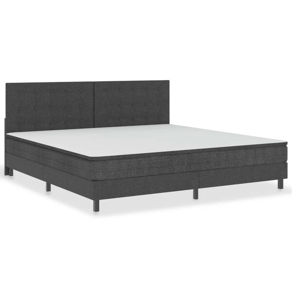 vidaXL Tête de lit touffetée Gris foncé Tissu 200x200 cm