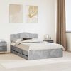vidaXL Cadre de lit Gris b&eacute;ton 150 x 200 cm Bois Ing&eacute;nierie