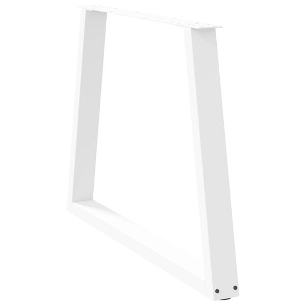 vidaXL Pieds de table à manger en forme de V, 2 pièces, blanc, 90 x (72-73,3) cm, acier