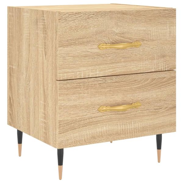 vidaXL Table de chevet ch&ecirc;ne sonoma 40x35x47,5 cm bois d&rsquo;ing&eacute;nierie
