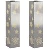 vidaXL Lumi&egrave;re de chemin LED solaire 2 pc Blanc chaud 18 x 18 x 80 cm