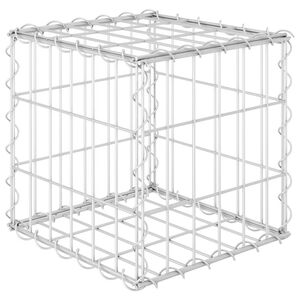 vidaXL Lit sur&eacute;lev&eacute; cube &agrave; gabion Fil d'acier 30x30x30 cm