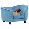 vidaXL Canapé pour chien Turquoise 69x49x40 cm Peluche