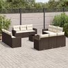 vidaXL Salon de jardin avec coussins 13 pcs marron r&eacute;sine tress&eacute;e