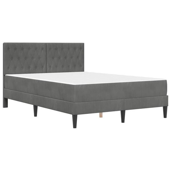 vidaXL Cadre de lit avec matelas Gris fonc&eacute; 120 x 190 cm Velours
