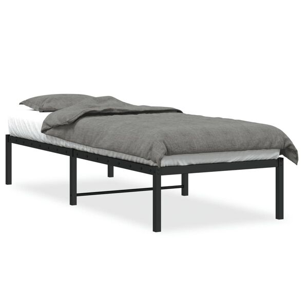 vidaXL Cadre de lit métal sans matelas noir 75x190 cm
