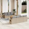 vidaXL Salon de jardin avec coussins 8pcs m&eacute;lange beige r&eacute;sine tress&eacute;e