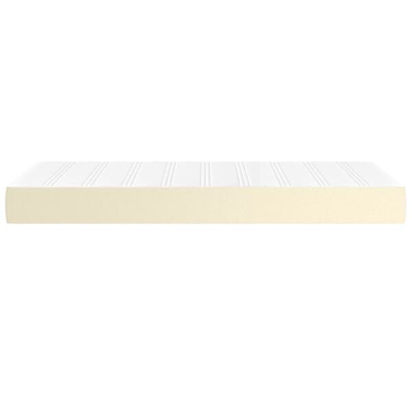 vidaXL Matelas de lit &agrave; ressorts ensach&eacute;s fermet&eacute; moyenne Cr&egrave;me 80x200x20cm Similicuir