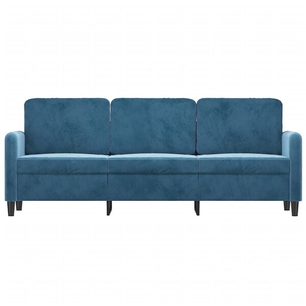 vidaXL Canap&eacute; &agrave; 3 places Bleu 180 cm Velours