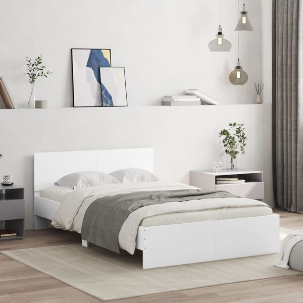 vidaXL Cadre de lit sans matelas blanc 120x190 cm