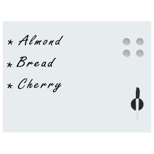 vidaXL Tableau blanc magn&eacute;tique mural en verre 80 x 60 cm