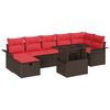 vidaXL Ensemble de canap&eacute; de jardin 8 pcs Marron Poly rotin