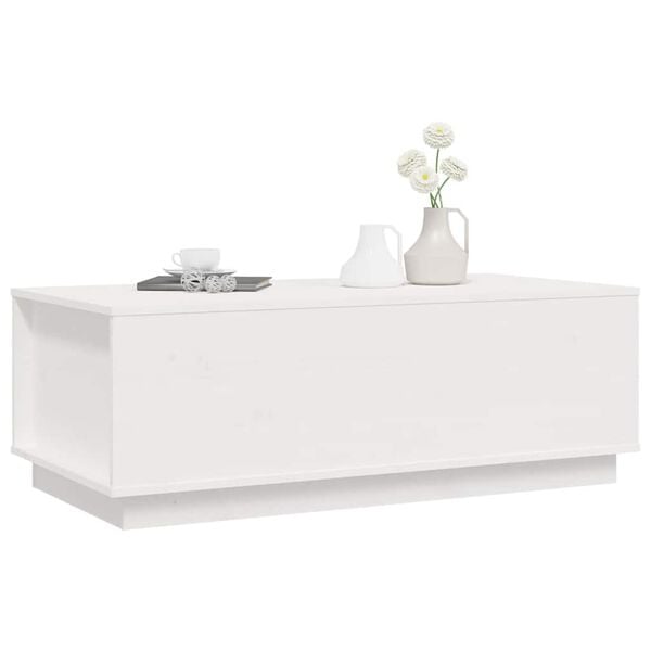 vidaXL Table basse Blanc 100x50x35 cm Bois massif de pin