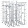 vidaXL Lit sur&eacute;lev&eacute; gabion Argent&eacute; 50 x 50 x 60 cm Acier galvanis&eacute;