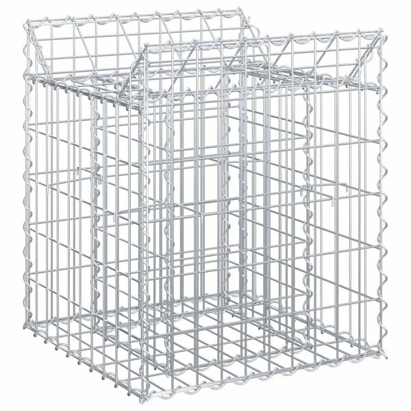 vidaXL Lit sur&eacute;lev&eacute; gabion Argent&eacute; 50 x 50 x 60 cm Acier galvanis&eacute;