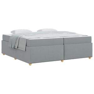 vidaXL Cadre de lit avec matelas Gris clair 200 x 200 cm tissu