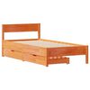 vidaXL Cadre de lit sans matelas cire marron 100x200cm bois pin massif