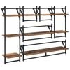 vidaXL Ensemble d'&eacute;tag&egrave;res murales 6 pcs Bois Ancien 100 x 25 x 30 cm