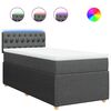 vidaXL Sommier &agrave; lattes de lit avec matelas Gris fonc&eacute; 90x200 cm Tissu