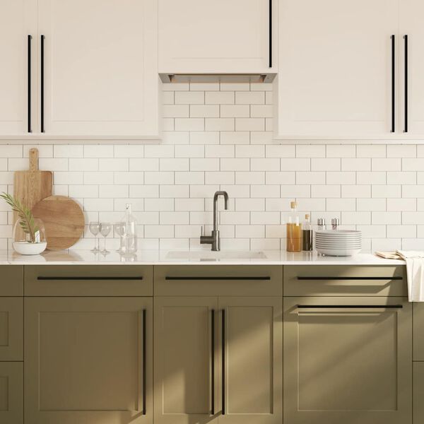 vidaXL Poign&eacute;es d'armoire 5 pcs noir 480 mm acier inoxydable