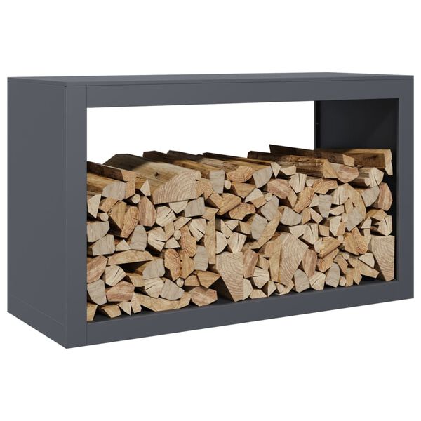 vidaXL Portant de bois de chauffage anthracite 100x40x60 cm acier