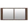 vidaXL Armoire à miroir à LED de bain chêne marron 100x12x45 cm