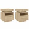 vidaXL Armoires de chevet avec lumi&egrave;res LED 2 pcs ch&ecirc;ne sonoma