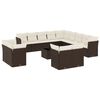 vidaXL Salon de jardin avec coussins 14 pcs marron r&eacute;sine tress&eacute;e