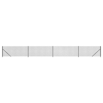 vidaXL Clôture à mailles losangées avec bride anthracite 0,8x10 m