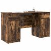 vidaXL Bureau avec porte Ch&ecirc;ne fum&eacute; 140 x 49 x 76 cm Bois d'ing&eacute;nierie