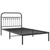 vidaXL Cadre de lit m&eacute;tal sans matelas avec t&ecirc;te de lit noir 100x200cm