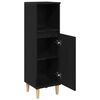 vidaXL Cabinet de Salle de Bain avec porte Ch&ecirc;ne noir 30 x 30 x 100 cm