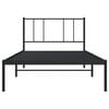 vidaXL Cadre de lit m&eacute;tal sans matelas avec t&ecirc;te de lit noir 107x203cm