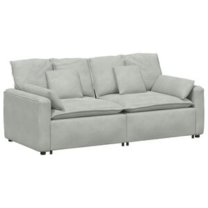 vidaXL Canap&eacute; modulable avec coussins gris clair