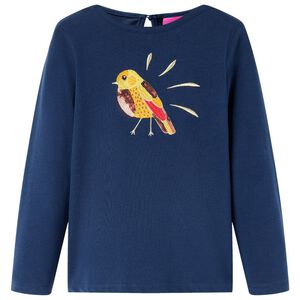 vidaXL T-shirt enfants &agrave; manches longues bleu marine 92