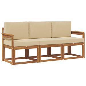 vidaXL Ensemble de canap&eacute;s d'ext&eacute;rieur 3 pc Naturel et Beige