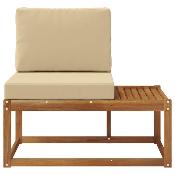 vidaXL Canap&eacute; d'ext&eacute;rieur en bout avec coussin Naturel 91 x 63 x 73 cm