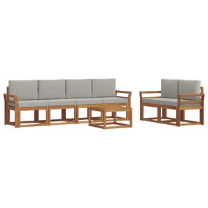vidaXL Ensemble de canap&eacute;s d'ext&eacute;rieur 7 pcs Gris Naturel et Clair
