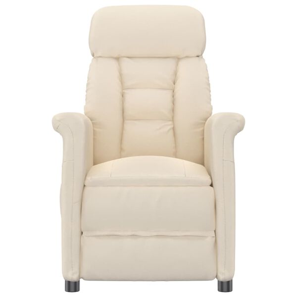 vidaXL Fauteuil de massage Beige Tissu microfibre
