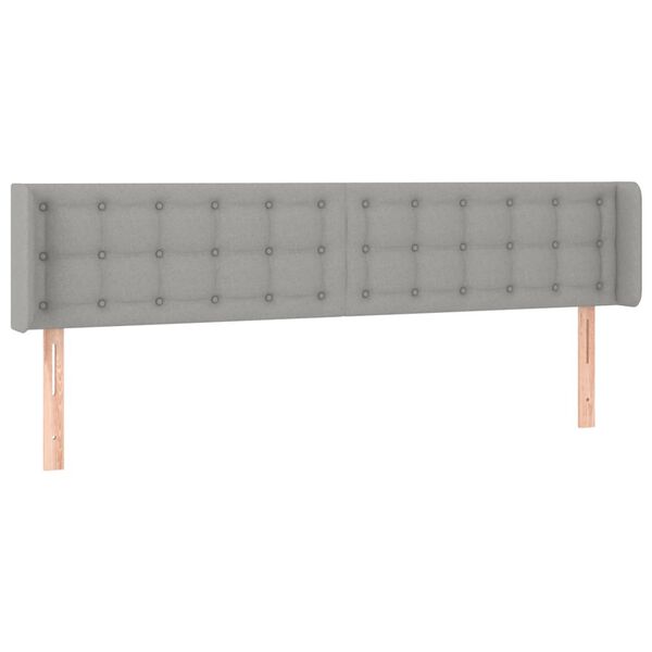 vidaXL T&ecirc;te de lit &agrave; LED Gris clair 203x16x78/88 cm Tissu