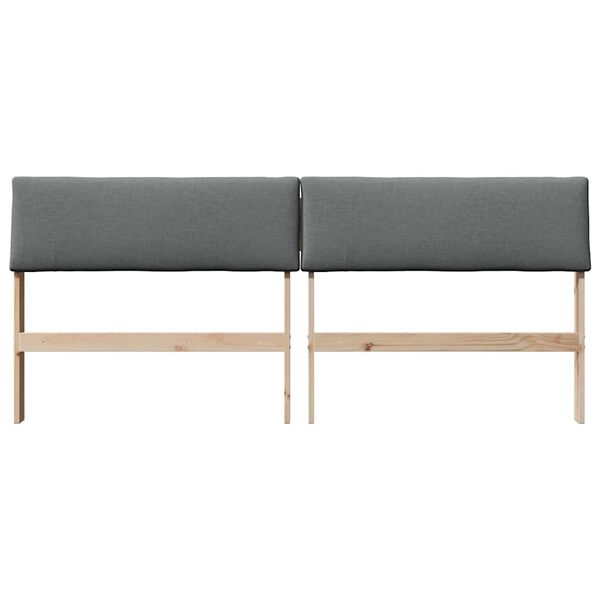 vidaXL T&ecirc;te de lit capitonn&eacute;e Gris fonc&eacute; 200 cm Pin massif